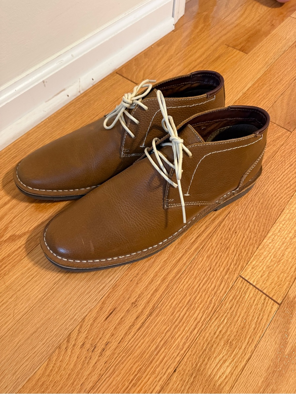Kenneth Cole Reaction Tan Brown Leather Chukka Boots
